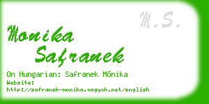 monika safranek business card